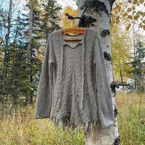 prana grey tunic sweater